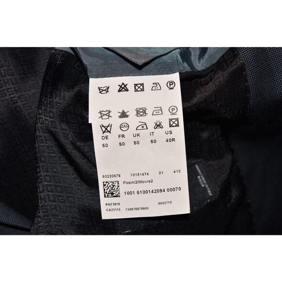 HUGO BOSS $649 Reda Super 110's Wool Blue Black Two Button Sport Coat Men's 40R - Picture 4 of 6